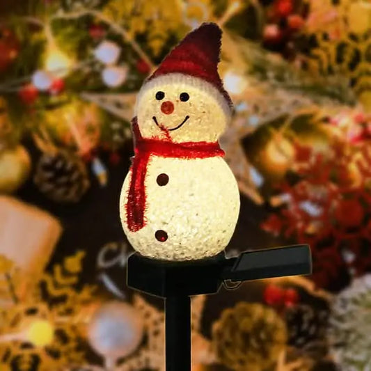 Christmas Snowman Light Solar DailySale Pink Red Blue Pink-Red-Blue-