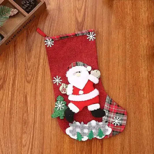 Christmas Stocking Gift Bag DailySale Santa Claus Elk Bear Santa Claus-Elk-Bear-Snowman-