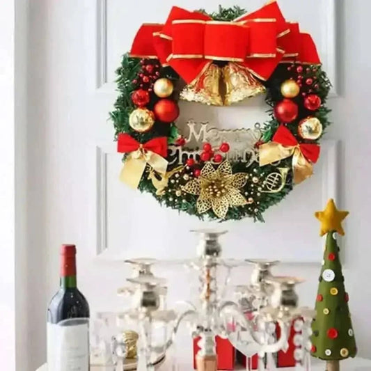 Christmas Xmas Wreath Home Door Wall Ornament Garland Bowknot Party Decoration Cartsfy Inc.