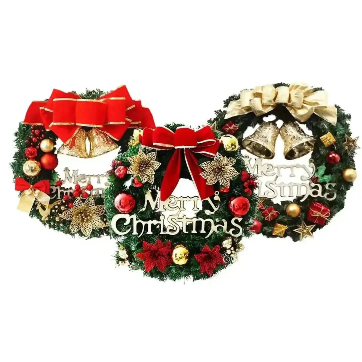 Christmas Xmas Wreath Home Door Wall Ornament Garland Bowknot Party Decoration Cartsfy Inc.