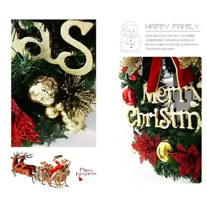 Christmas Xmas Wreath Home Door Wall Ornament Garland Bowknot Party Decoration Cartsfy Inc.