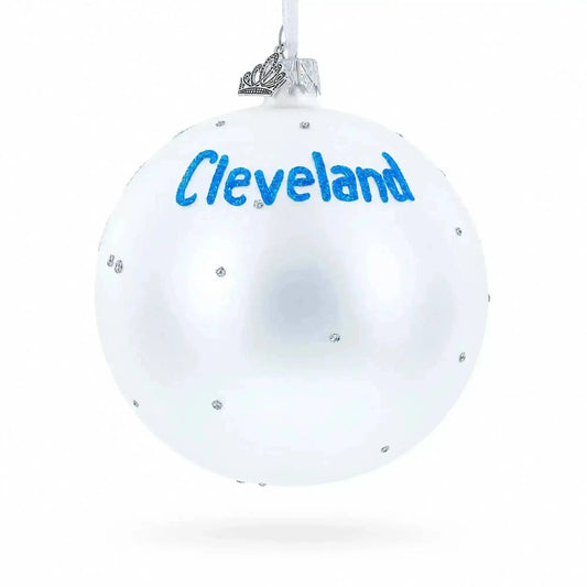 Cityscape of Cleveland, Ohio Glass Ball Christmas Ornament Cartsfy Inc.