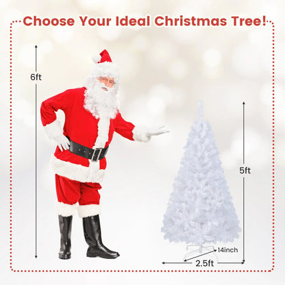 8 ft White Artificial PVC Christmas Tree with Stand