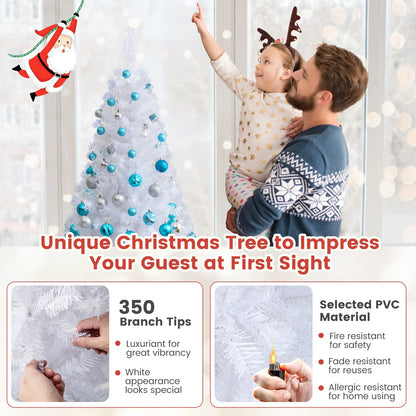 8 ft White Artificial PVC Christmas Tree with Stand