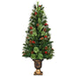 LED Christmas Tree with Red Berries Pine Cones