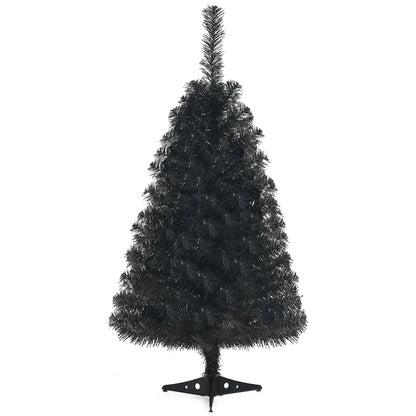 36 Inch Unlit Artificial Christmas Mini Tree with Plastic Stand-Green