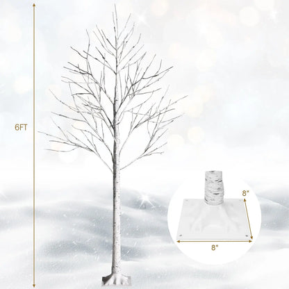 Pre-lit White Twig Birch Tree for Christmas Holiday with LED Lights
