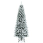 Snow-Flocked Hinged Artificial Christmas Pencil Tree with Mixed Tips