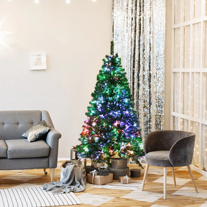Pre-lit Multi-Colored Fiber Optic Spruce Artificial Christmas Tree