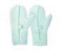 Mint blue cold therapy gloves pair with wrist straps and thumb cutout
