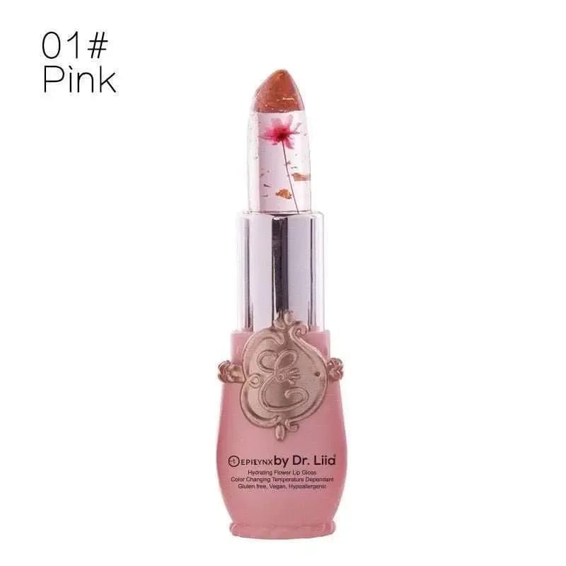 Color-Changing Flower Lip Gloss – Vegan, Gluten-Free, Hydrating Lip Balm EpiLynx pink flower #1 rose flower #2 red flower #3 pink flower #1-rose flower #2-red flower #3-yellow flower #4-green flower #5-purple flower #6-