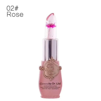 Color-Changing Flower Lip Gloss – Vegan, Gluten-Free, Hydrating Lip Balm EpiLynx pink flower #1 rose flower #2 red flower #3 pink flower #1-rose flower #2-red flower #3-yellow flower #4-green flower #5-purple flower #6-