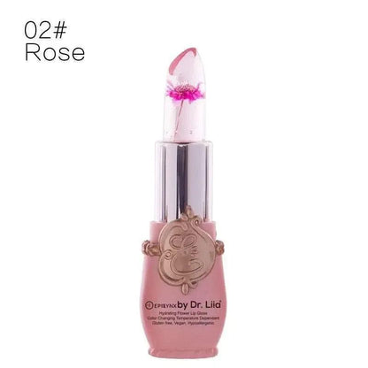 Color-Changing Flower Lip Gloss – Vegan, Gluten-Free, Hydrating Lip Balm EpiLynx pink flower #1 rose flower #2 red flower #3 pink flower #1-rose flower #2-red flower #3-yellow flower #4-green flower #5-purple flower #6-