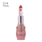Color-changing flower lip gloss, pink shade tube with floral tip and silver cap