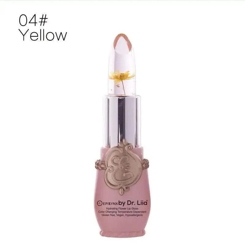 Color-Changing Flower Lip Gloss – Vegan, Gluten-Free, Hydrating Lip Balm EpiLynx pink flower #1 rose flower #2 red flower #3 pink flower #1-rose flower #2-red flower #3-yellow flower #4-green flower #5-purple flower #6-