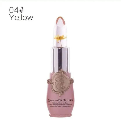 Color-Changing Flower Lip Gloss – Vegan, Gluten-Free, Hydrating Lip Balm EpiLynx pink flower #1 rose flower #2 red flower #3 pink flower #1-rose flower #2-red flower #3-yellow flower #4-green flower #5-purple flower #6-