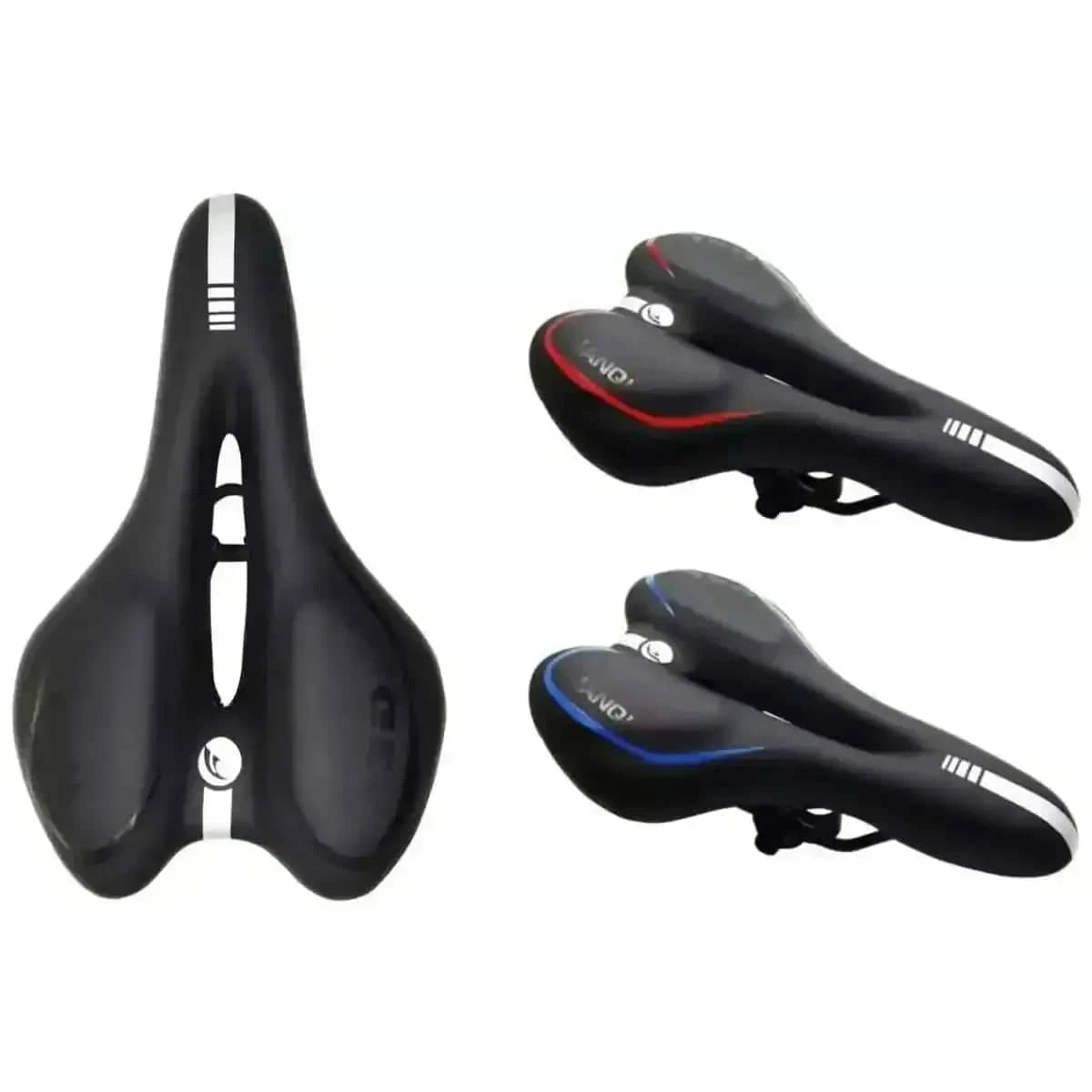 Comfortable Bike Seat - Bicycle Saddle Padded Waterproof DailySale Black Blue Red Black-Blue-Red-