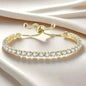 Copper Base with Plated Finish Synthetic Cubic Zirconia Inlay Adjustable Tennis Bracelet for Women Cartsfy Inc.