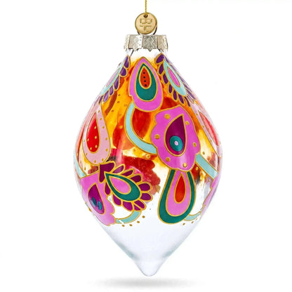 Copper Paisley Teardrop Glass Christmas Ornament BestPysanky Default Title Default Title-