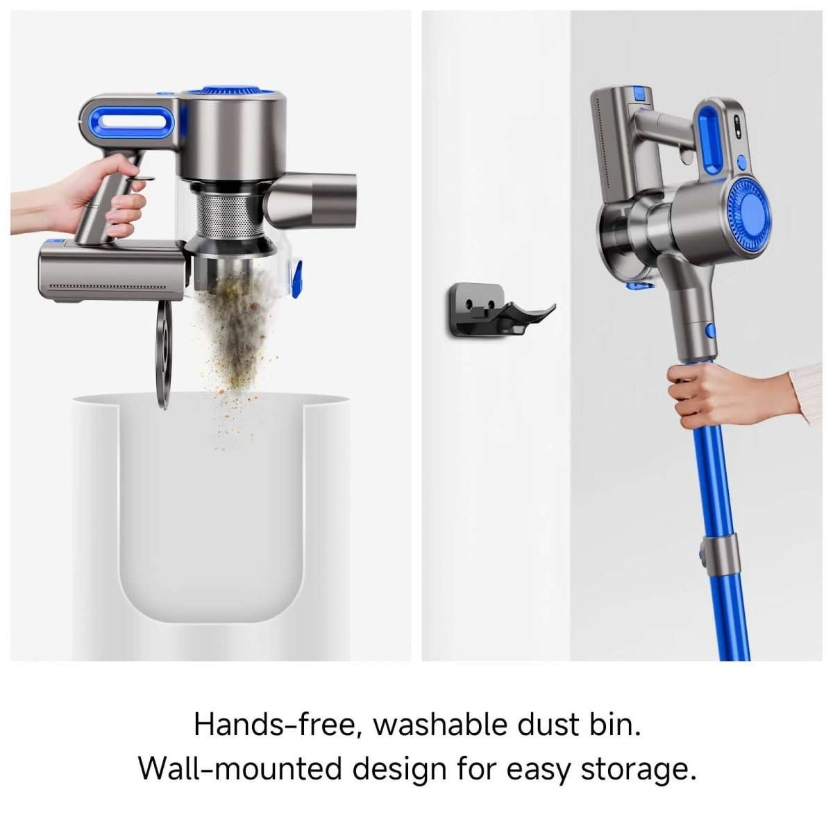 Cordless Vacuum Cleaner with LED Light & Removable Battery – Blue Cartsfy Inc.