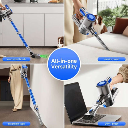 Cordless Vacuum Cleaner with LED Light & Removable Battery – Blue Cartsfy Inc.