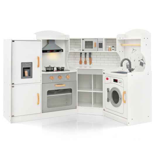 Corner Kids Play Kitchen with Washing Machine and Ice Maker Gift for Boys Girls VYSN Default Title Default Title-