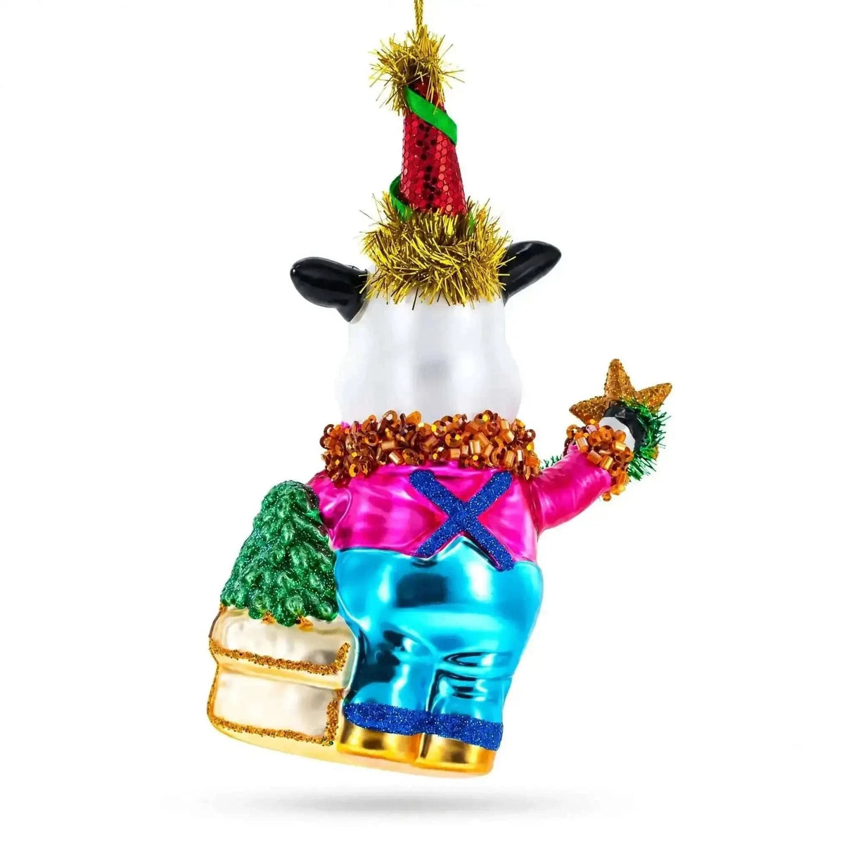 Cow Riding a Star Glass Christmas Ornament Cartsfy Inc.
