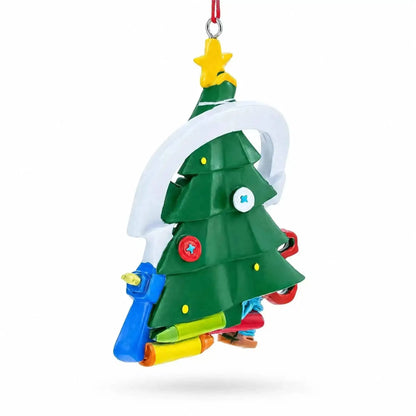 Crafty Tree with Scissors and Glue Gun Resin Christmas Ornament Cartsfy Inc.