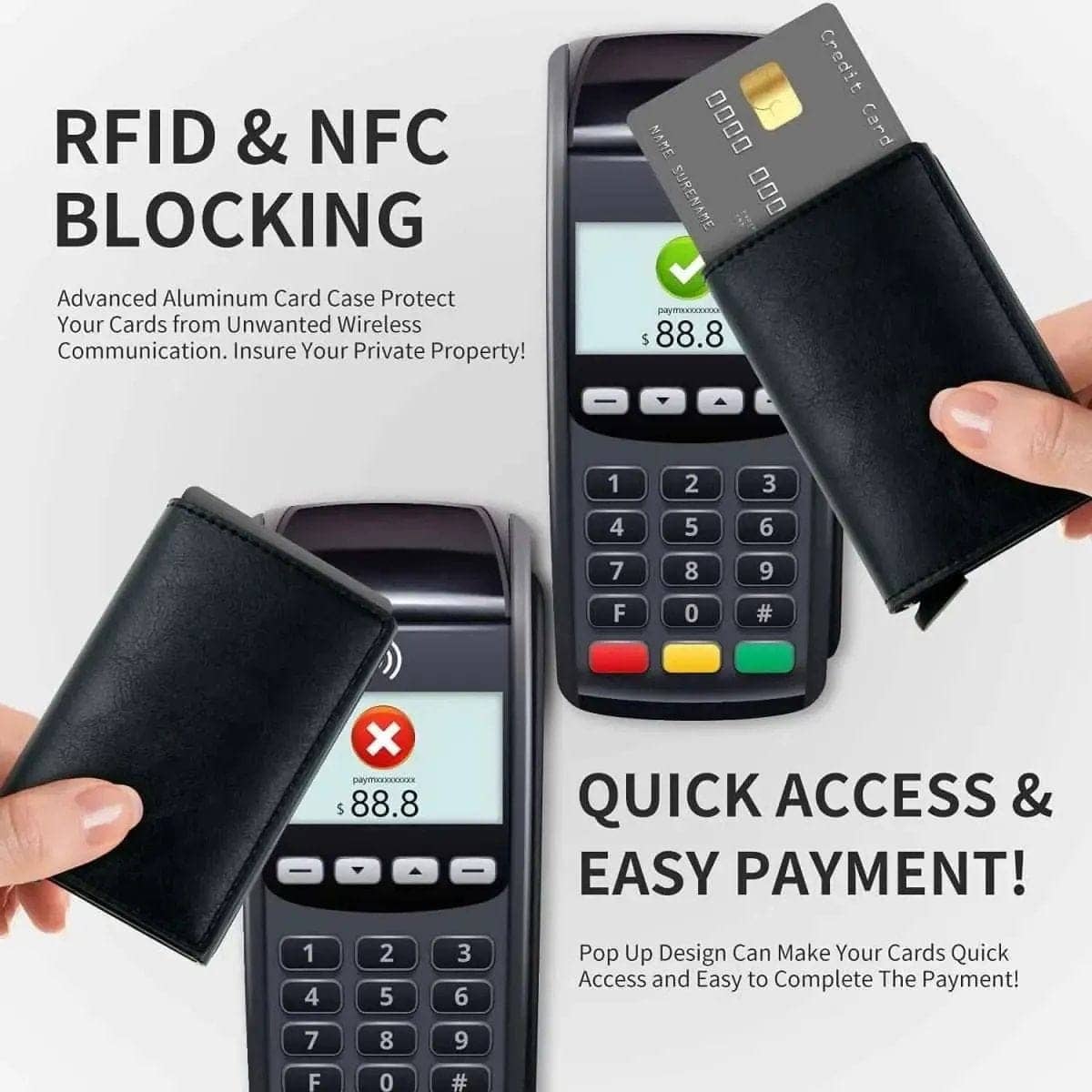 Credit Card Holder RFID Blocking Genuine Leather Vintage Aluminum Business Wallet DailySale Brown Burgundy Coffee Brown-Burgundy-Coffee-Black-Royal Blue-