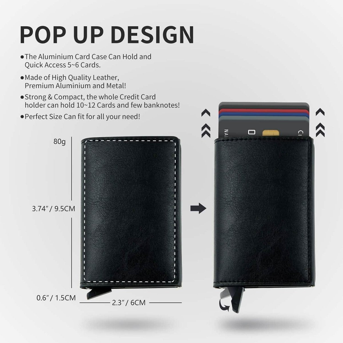 Credit Card Holder RFID Blocking Genuine Leather Vintage Aluminum Business Wallet - Cartsfy Inc.