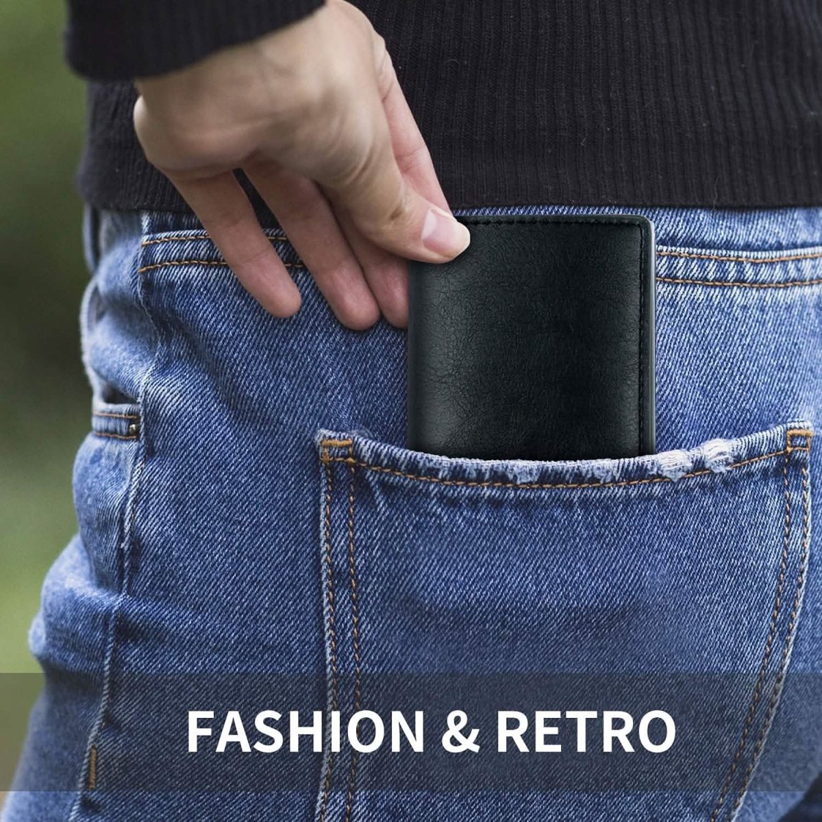 Credit Card Holder RFID Blocking Genuine Leather Vintage Aluminum Business Wallet - Cartsfy Inc.