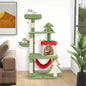Cute Christmas Cat Tree with Sisal Scratching Posts and Gift Box Shaped Condo-Green Cartsfy Inc.