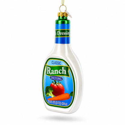 Ranch Dressing Bottle Glass Christmas Ornament