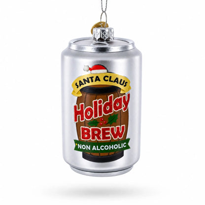 Holiday Non-Alcoholic Beer Brew Can Glass Christmas Ornament