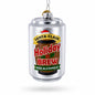 Holiday Non-Alcoholic Beer Brew Can Glass Christmas Ornament