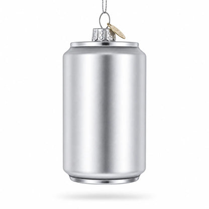 Holiday Non-Alcoholic Beer Brew Can Glass Christmas Ornament