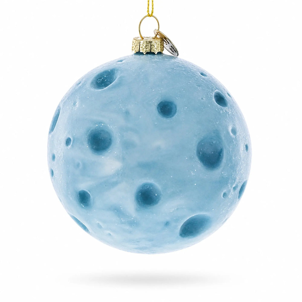 Astronaut Floating in Outer Space Glass Christmas Ornament