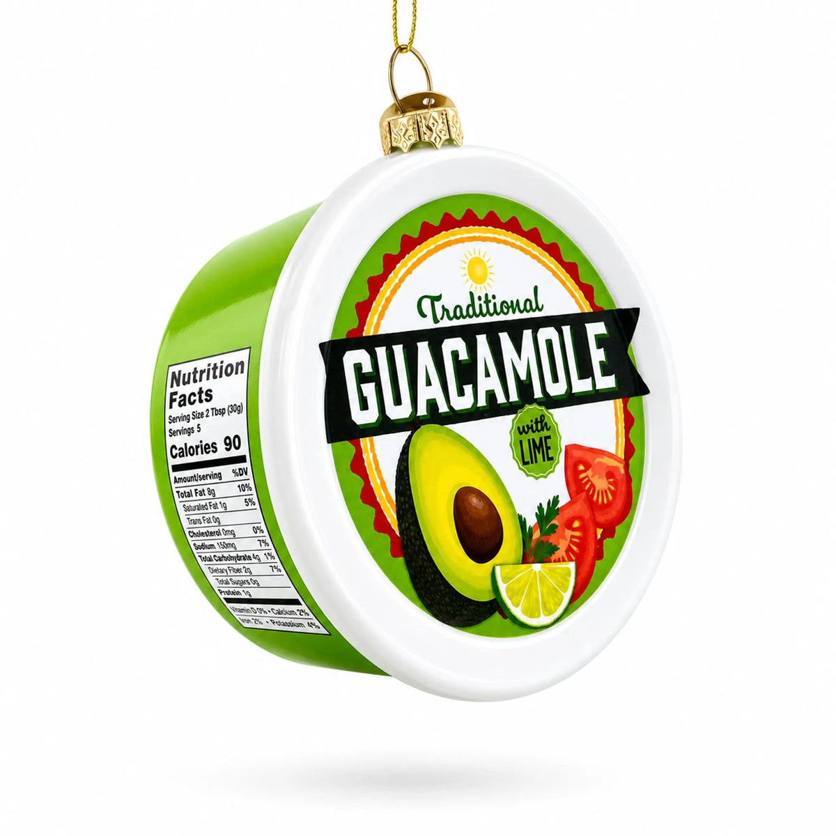 Traditional Guacamole Glass Christmas Ornament