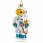 Astronaut Engineer with Tool Glass Christmas Ornament