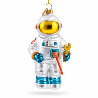 Astronaut Engineer with Tool Glass Christmas Ornament