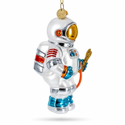 Astronaut Engineer with Tool Glass Christmas Ornament