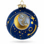 Blue Celestial Planets and Shooting Star Glass Ball Christmas Ornament