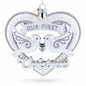 Our First Christmas Romantic Lovebirds Heart Glass Christmas Ornament