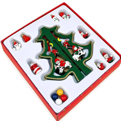 Delightful Wooden Tabletop Christmas Tree with Santa and Miniature Ornaments 6.5 Inches Tall Cartsfy Inc.