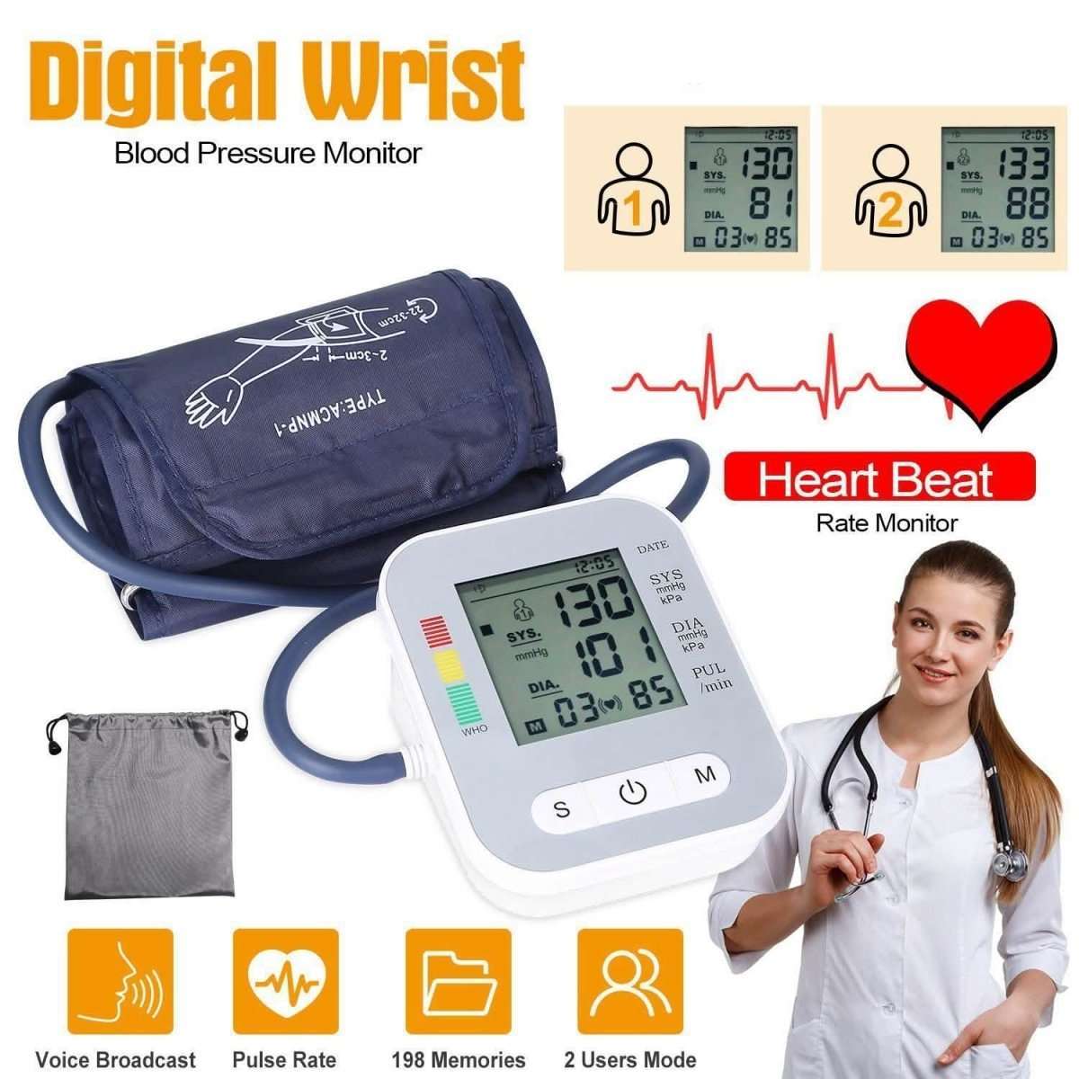 Digital Arm Blood Pressure Monitor Cartsfy Inc.