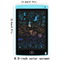 Blue digital writing tablet with 8.5-inch color screen covered in icons