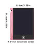 Pink digital writing tablet with blank 4.5-inch monochrome screen and erase icon