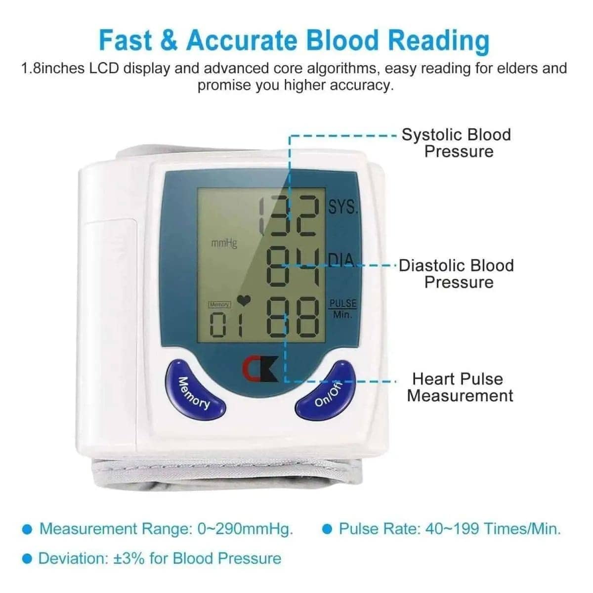 Digital Wrist Blood Pressure Monitor DailySale Default Title Default Title-