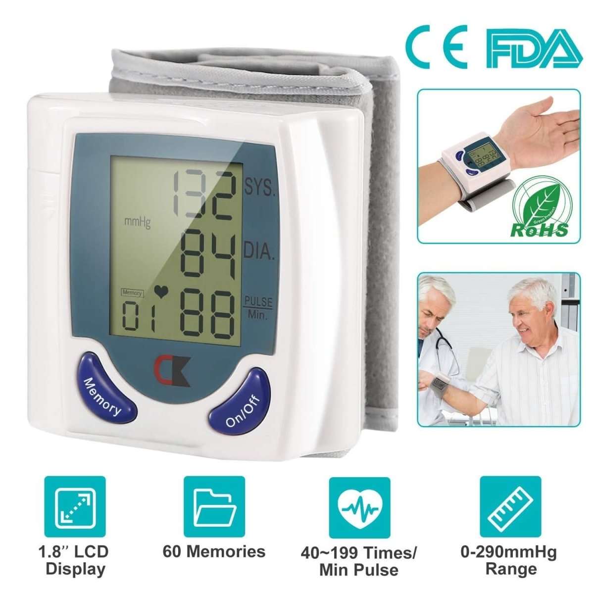 Digital Wrist Blood Pressure Monitor Cartsfy Inc.