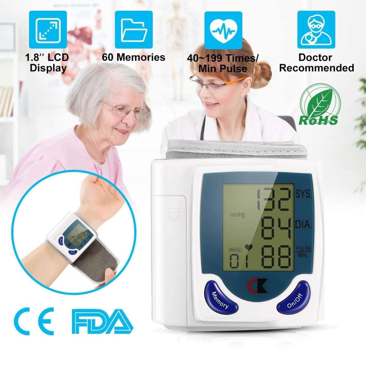 Digital Wrist Blood Pressure Monitor Cartsfy Inc.